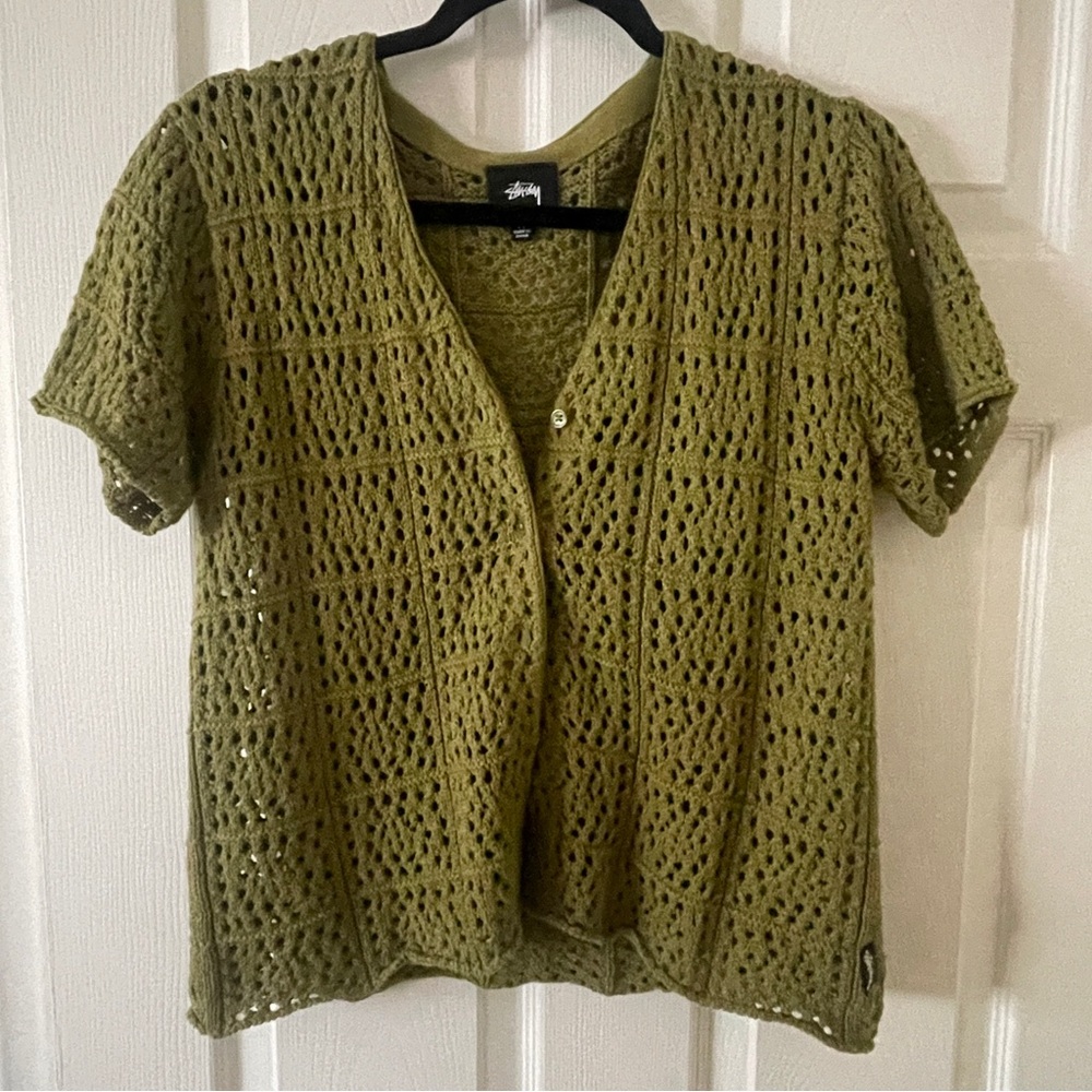 Stussy Crochet Knit Short Sleeve Sweater